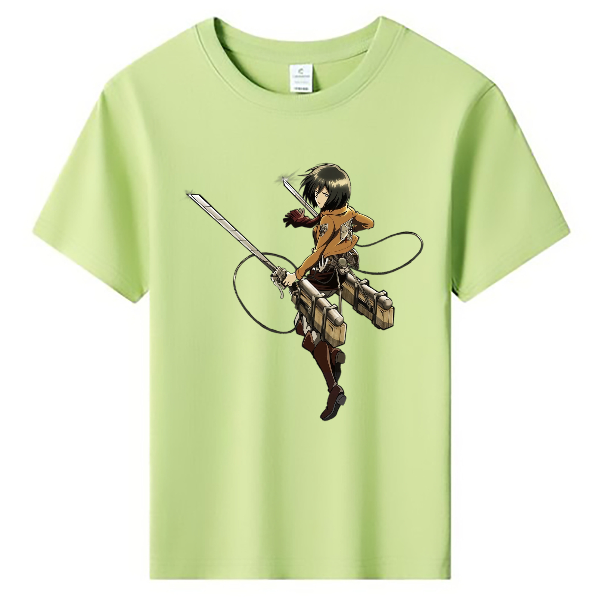 （画像用） 進撃の巨人 ミカサ·アッカーマン Attack on Titan Mikasa Ackerman 綿100％キッズTシャツ（フロントプリント）